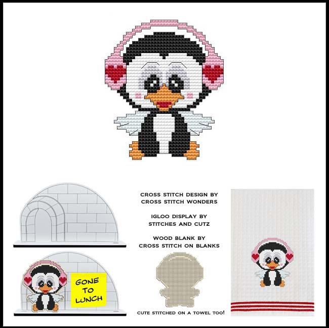 Little Monthly Penguin - February - Cross Stitch Pattern