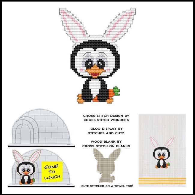 Little Monthly Penguin - April - Cross Stitch Pattern