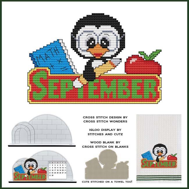 Monthly Penguin - September - Cross Stitch Pattern