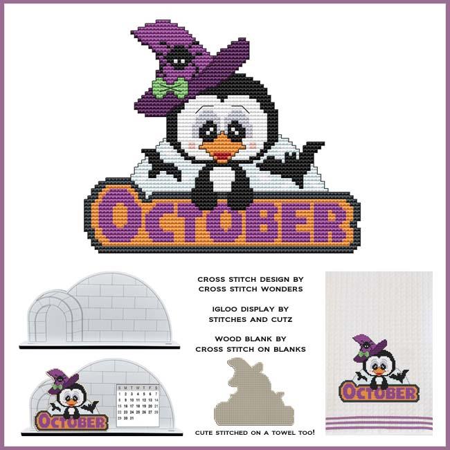 Monthly Penguin - October - Cross Stitch Pattern
