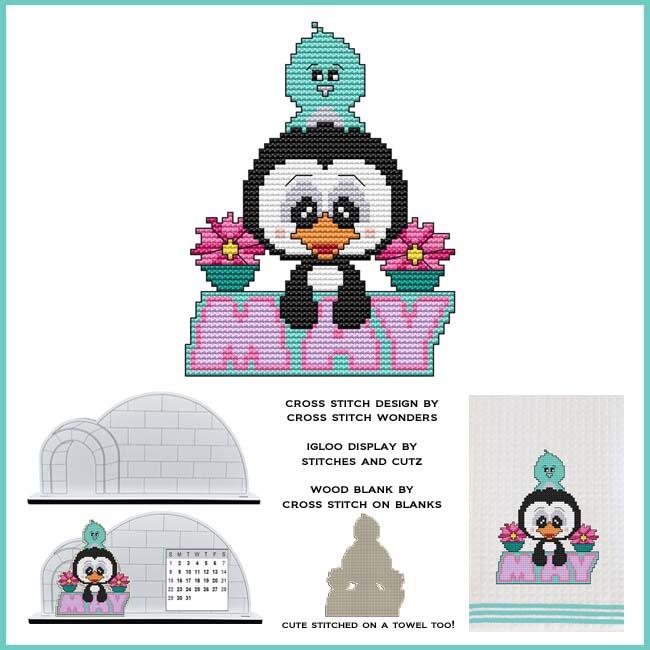 Monthly Penguin - May - Cross Stitch Pattern