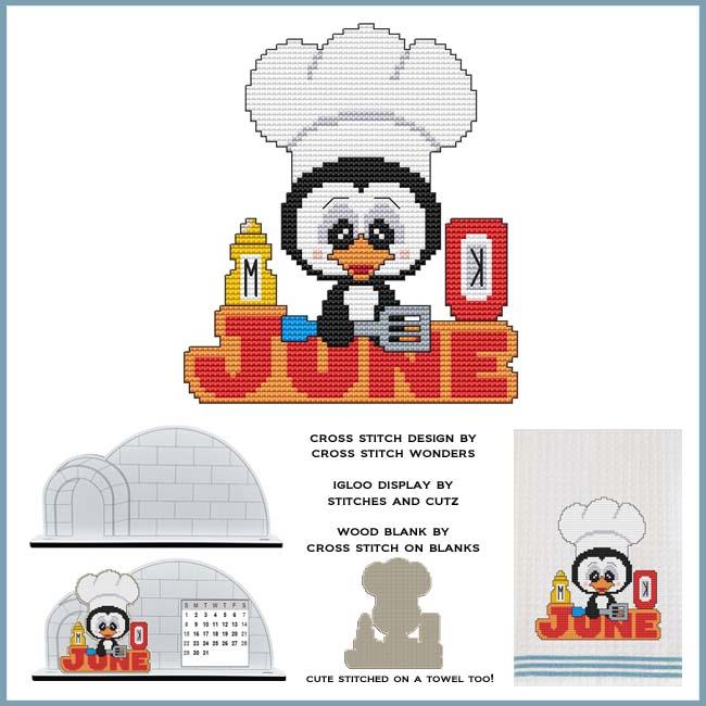 Monthly Penguin - June - Cross Stitch Pattern
