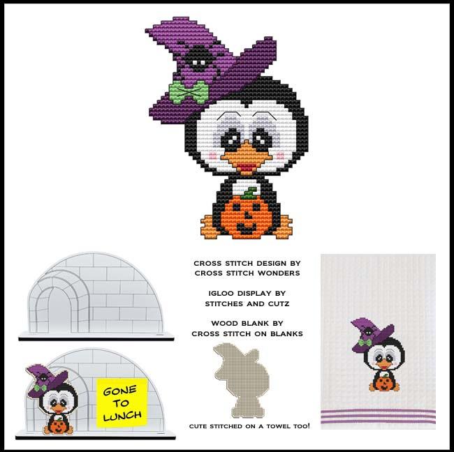 Little Monthly Penguin - October - Cross Stitch Pattern