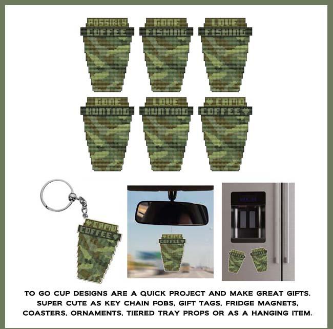 Camouflage To Go Cup - Cross Stitch Pattern