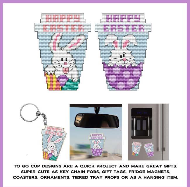 Happy Easter To Go Cup - Cross Stitch Pattern