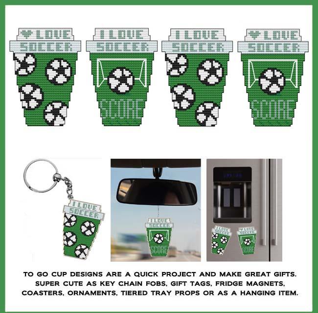 Soccer To Go Cup - Cross Stitch Pattern
