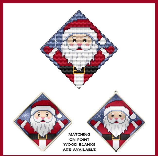 On Point Ornament Santa - Christmas Cross Stitch Pattern