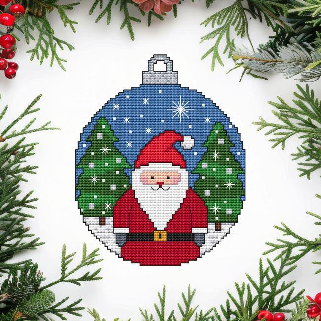 Santa Christmas Ornament - Cross Stitch Pattern