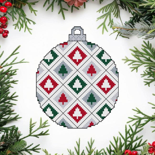 Trees II Christmas Ornament - Cross Stitch Pattern
