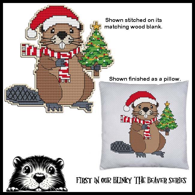 Blinky with Christmas Tree - Cross Stitch Pattern