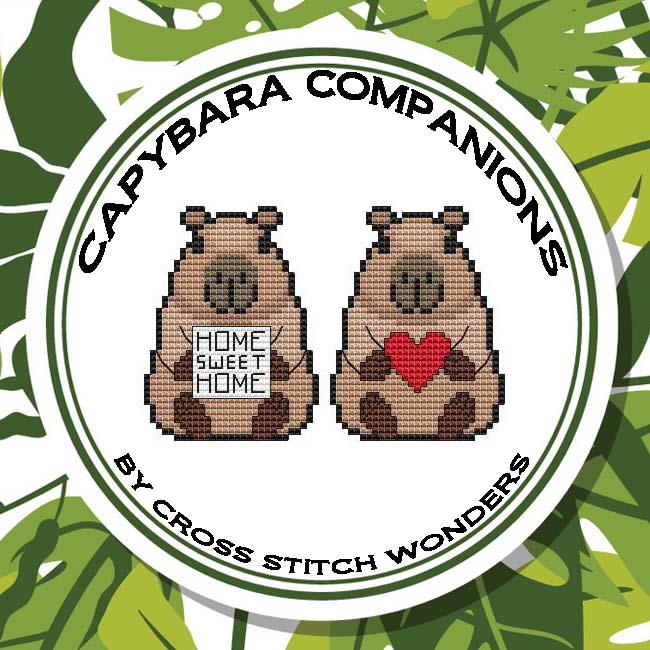 Capybara Companions Home/Heart - Cross Stitch Pattern