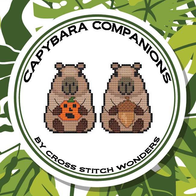 Capybara Companions Halloween/Fall - Cross Stitch Pattern