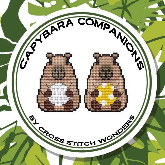 Capybara Companions Golf/Pickleball - Cross Stitch Pattern