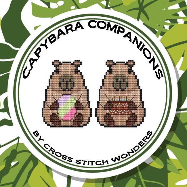 Capybara Companions Easter/Birthday - Cross Stitch Pattern