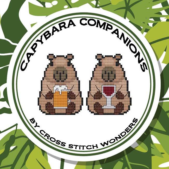 Capybara Companions Beer/Wine - Cross Stitch Pattern