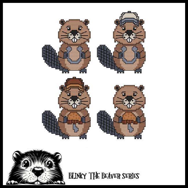 Blinky Buddies - Horseshoe/Mushroom - Cross Stitch Pattern