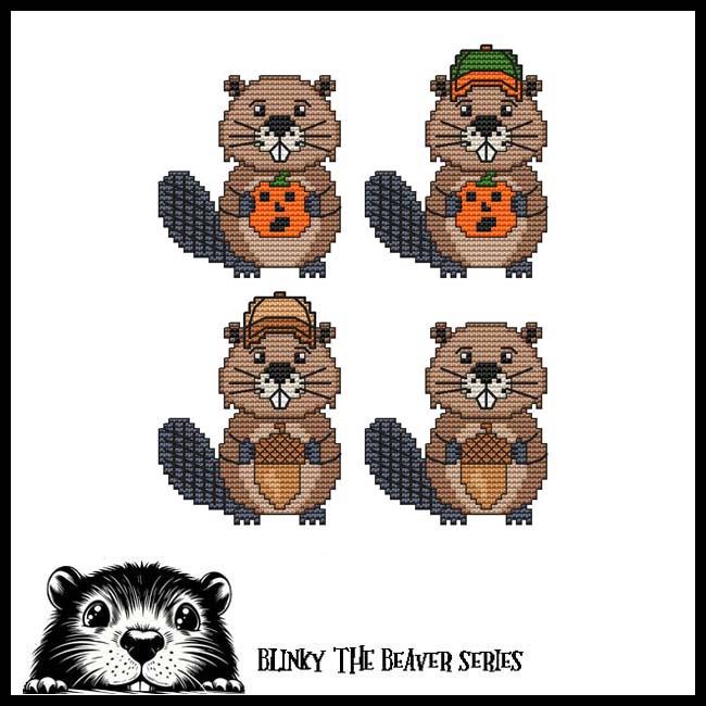 Blinky Buddies - Halloween/Fall - Cross Stitch Pattern