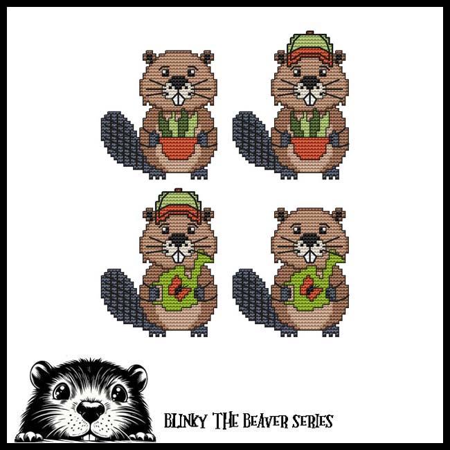 Blinky Buddies - Gardening - Cross Stitch Pattern
