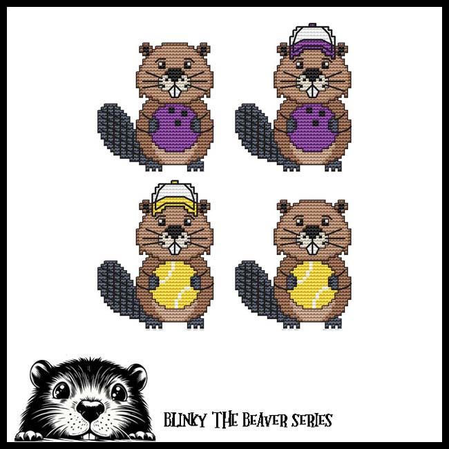 Blinky Buddies - Bowling/Tennis - Cross Stitch Pattern