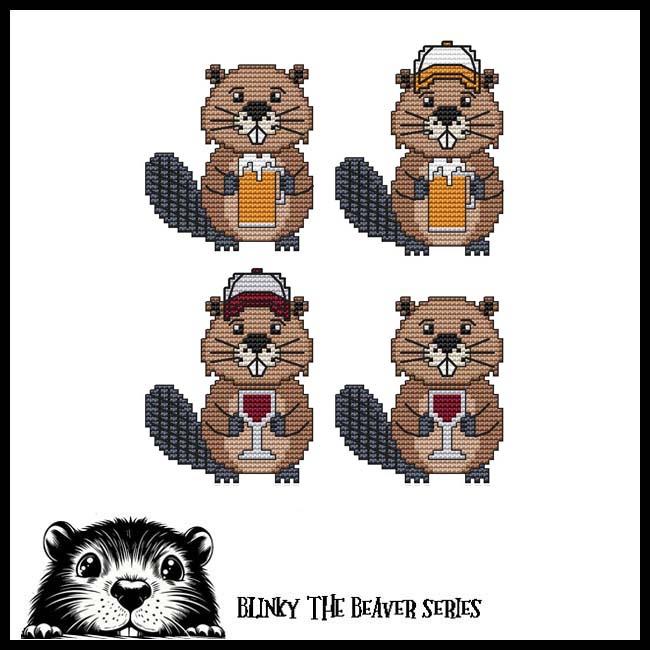 Blinky Buddies - Beer/Wine - Cross Stitch Pattern