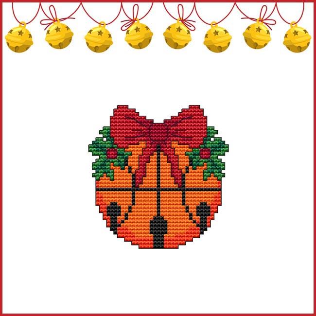 Jingle Bell Ornament - Basketball - Christmas Pattern