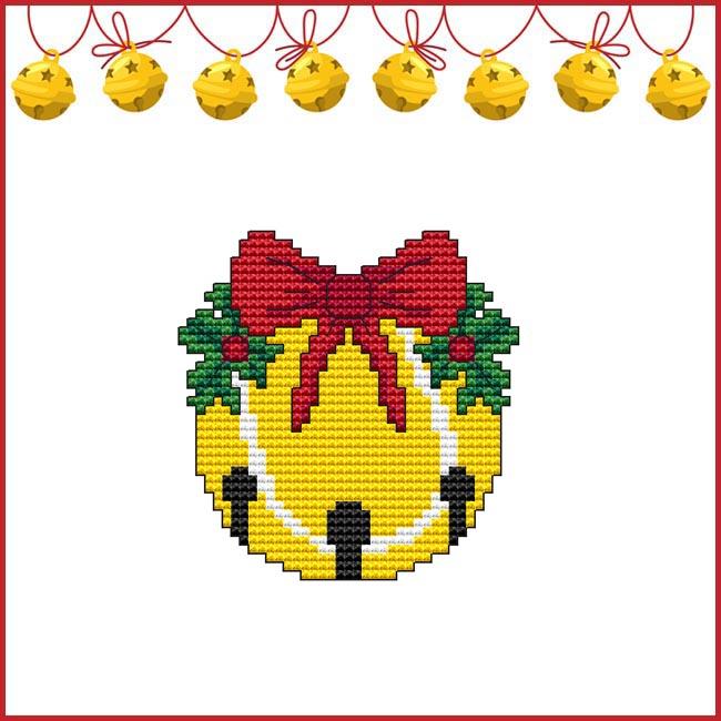 Jingle Bell Ornament - Tennis Ball - Christmas Pattern