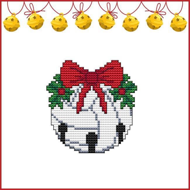 Jingle Bell Ornament - Volleyball - Christmas Pattern