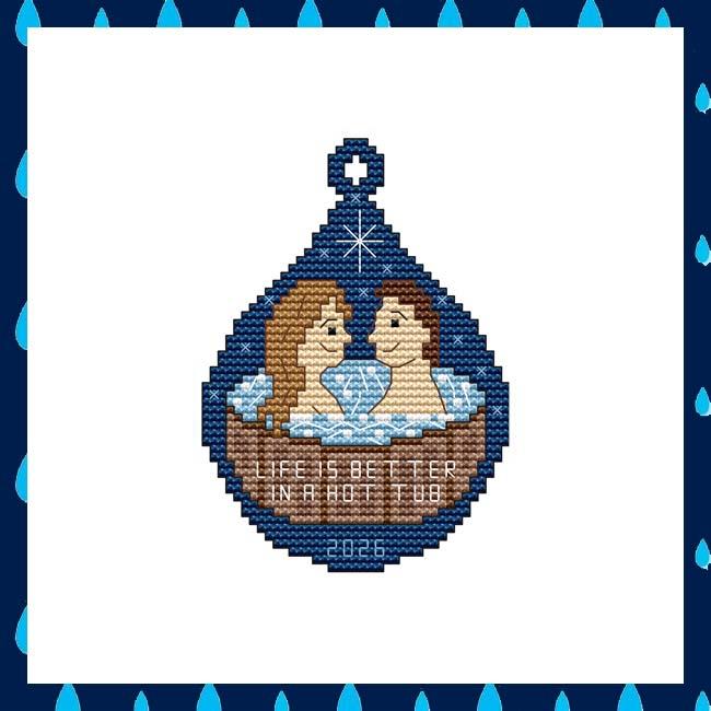 Life Is Better In A Hot Tub Teardrop - Christmas Pattern