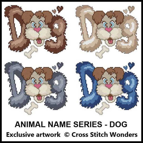 Animal Name Series - Dog - Cross Stitch Pattern