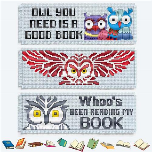 Owl Bookmarks Two Combo - Cross Stitch Pattern