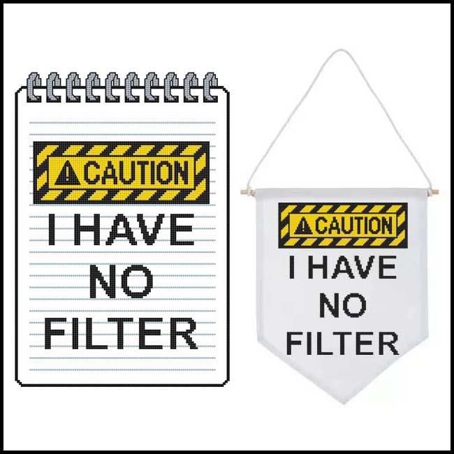 Sassy Threads - Caution - Cross Stitch Pattern