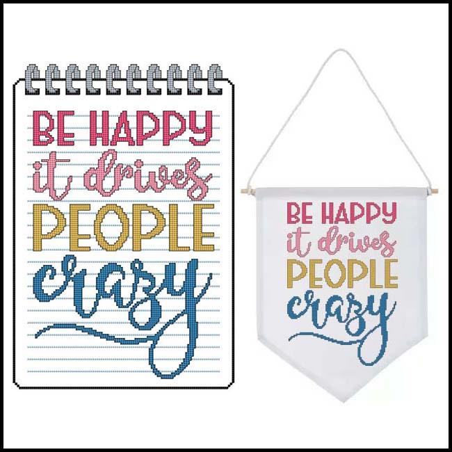 Sassy Threads - Be Happy - Cross Stitch Pattern