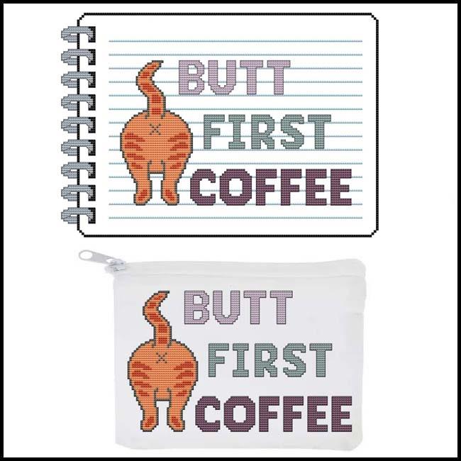 Sassy Threads II - Butt First Coffee - Cross Stitch Pattern