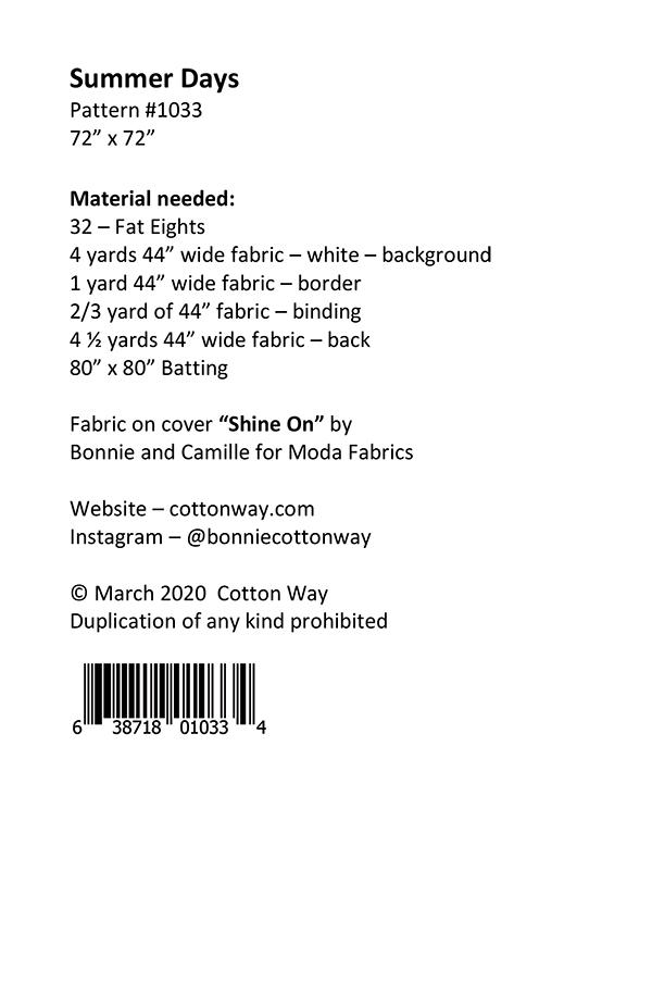 Summer Days - Quilt Pattern