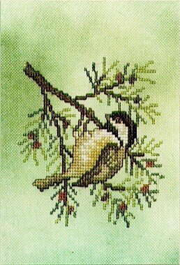 Chickadee (fabric included) - Cross Stitch Pattern