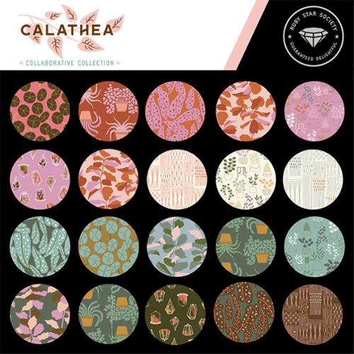 Calathea Fiddle Leaf Seaweed - Quilt Fabric