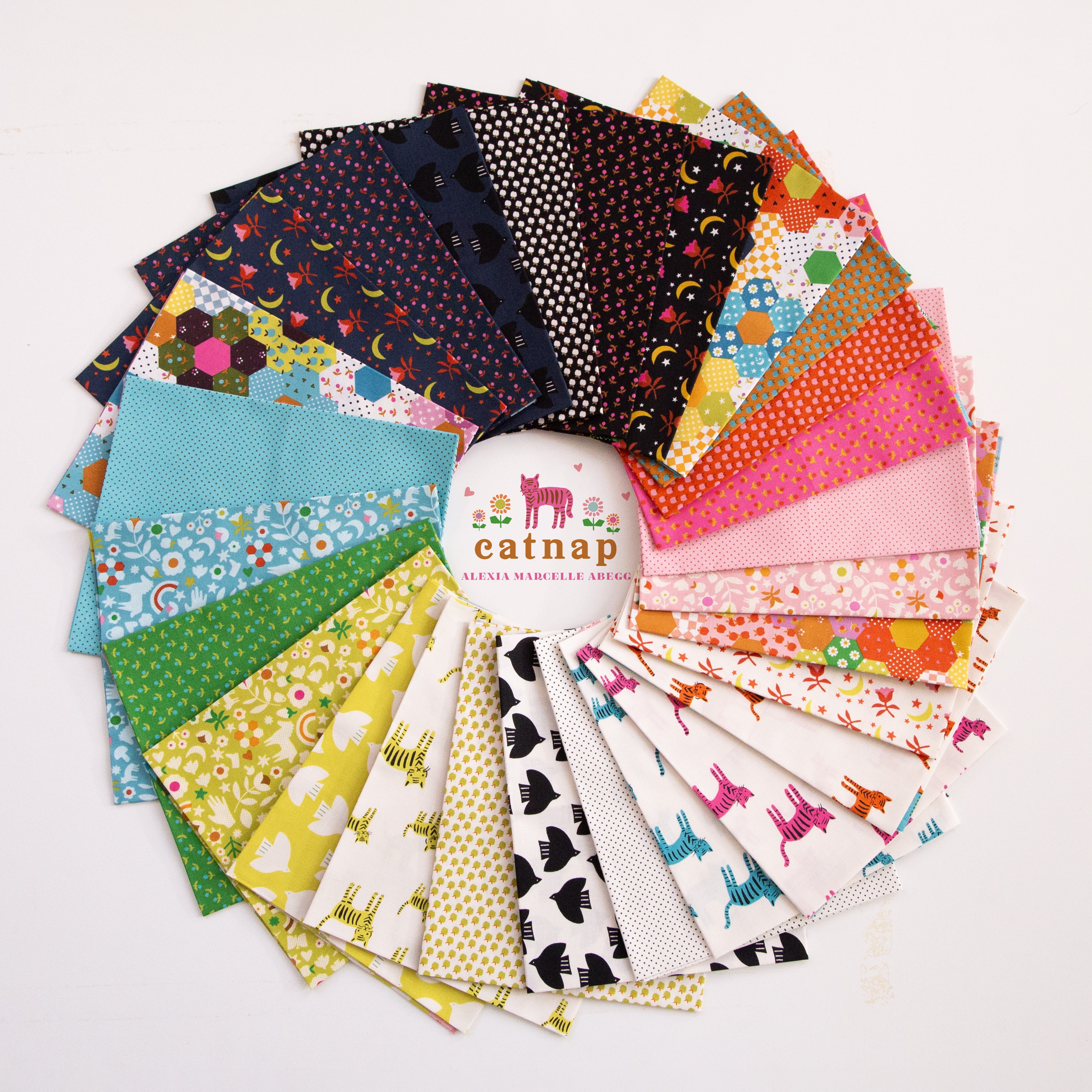 Catnap Flowers Verdant - Quilt Fabric