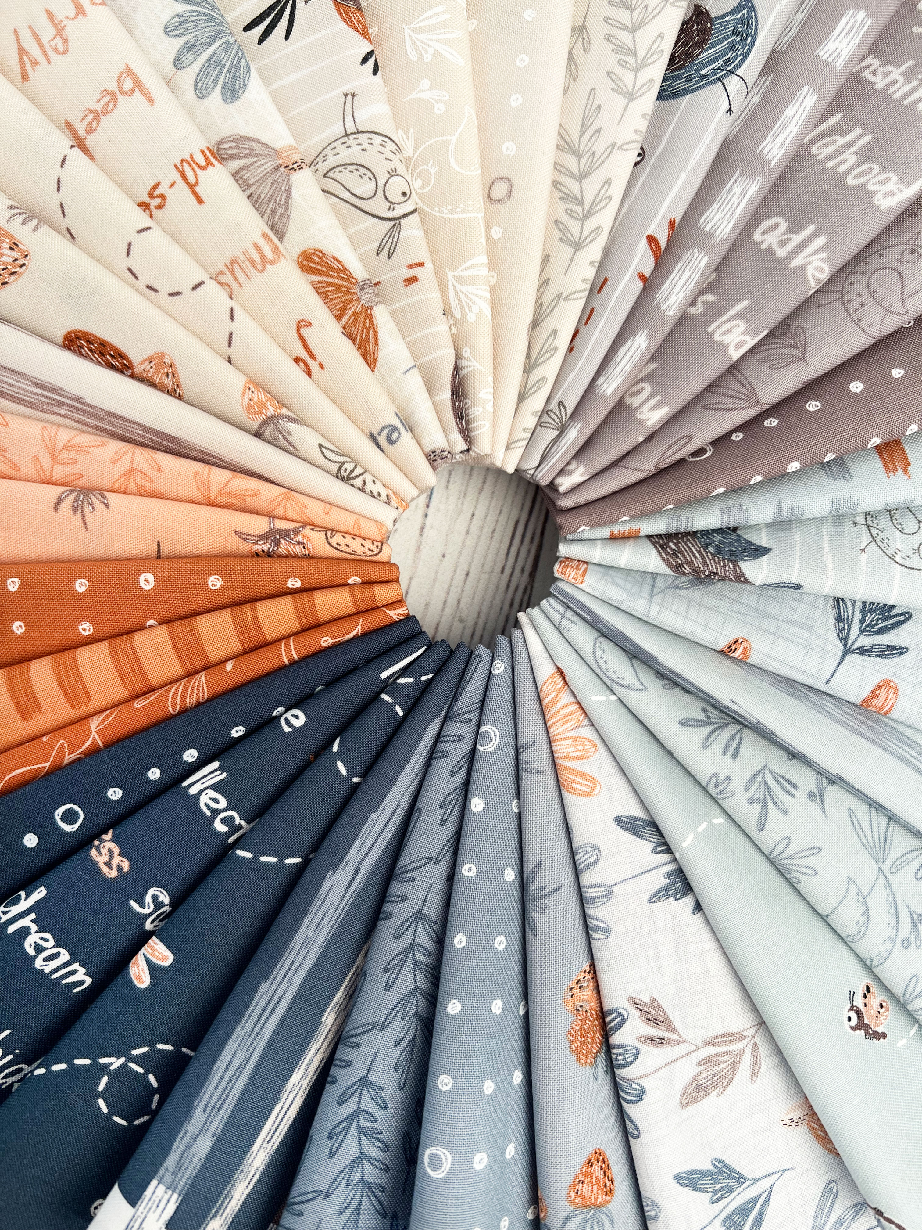 Chirp Dots And Circles Twilight - Quilt Fabric