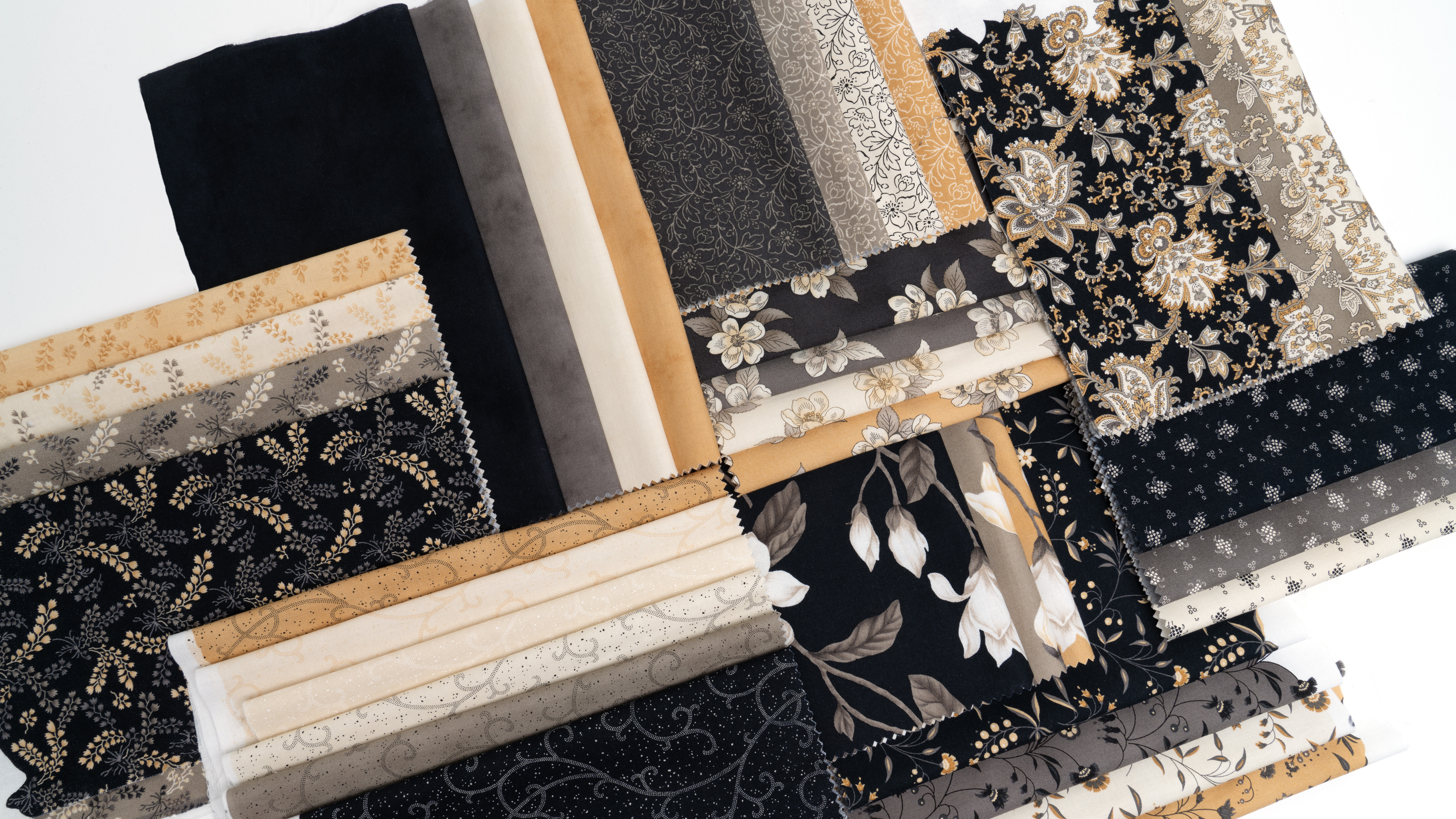 Collections Magnolia Bloom Golden - Quilt Fabric, different perspective #2, zoomed in. Select this picture to zoom back out.