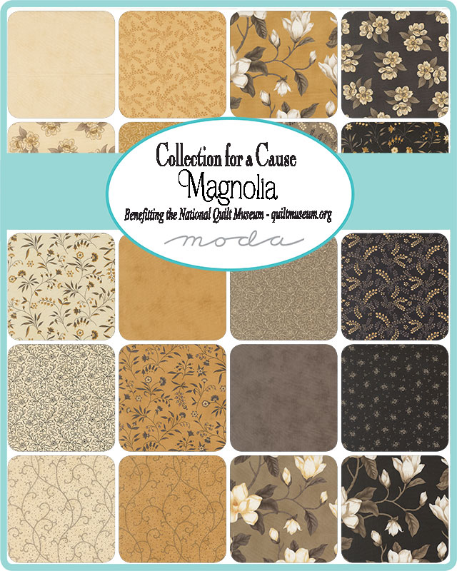 Collections Magnolia Bloom Golden - Quilt Fabric, different perspective #1, zoomed in. Select this picture to zoom back out.