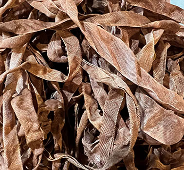 Petrified Wood Bark Brown Crinkle Ribbon - 2 yards