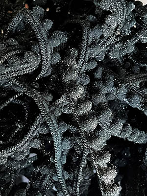 Shimmering Noir Black Mini Pom Pom (1yd)
