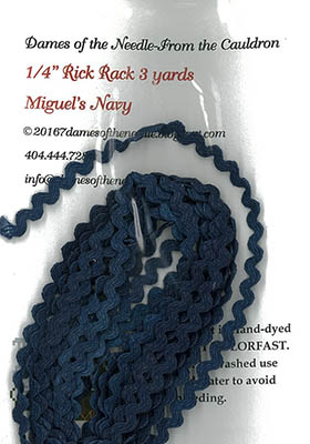 Miguel's Navy Blue 1/4" Rick Rack (3yds)