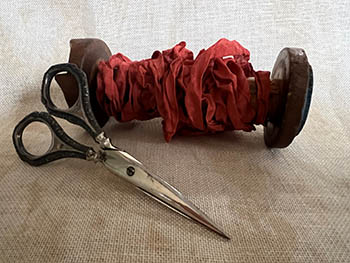 Ginger Nana Orange Crinkle Ribbon (2yds)