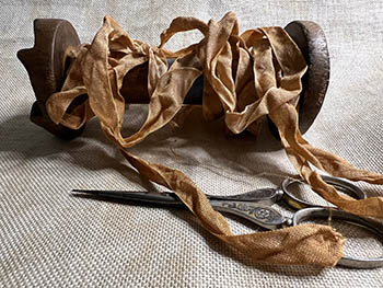 Truffle Pig Beige 1/2" Crinkle Ribbon - 2 yards