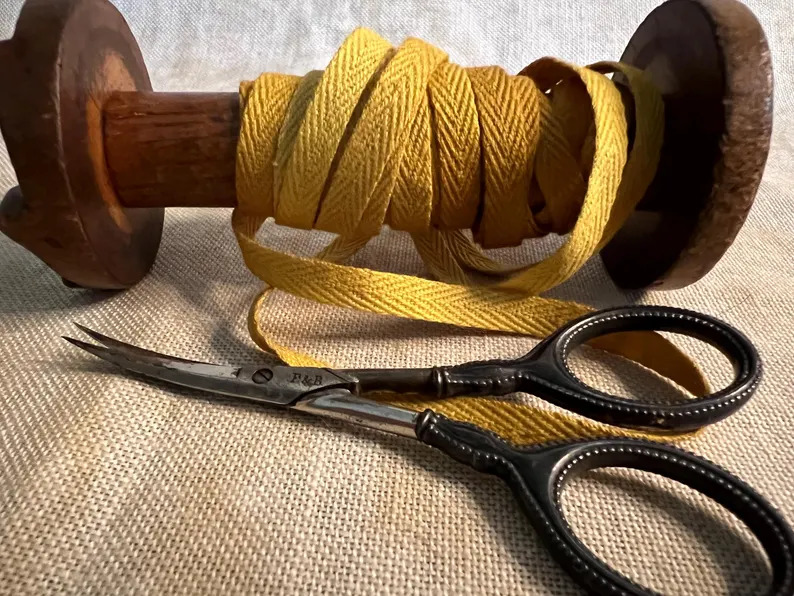 Honey Whiskey Yellow 1/4 Twill Tape - 2 yards