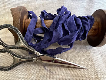 Rook's Indigo 1/2" Crinkle Ribbon (2yd)
