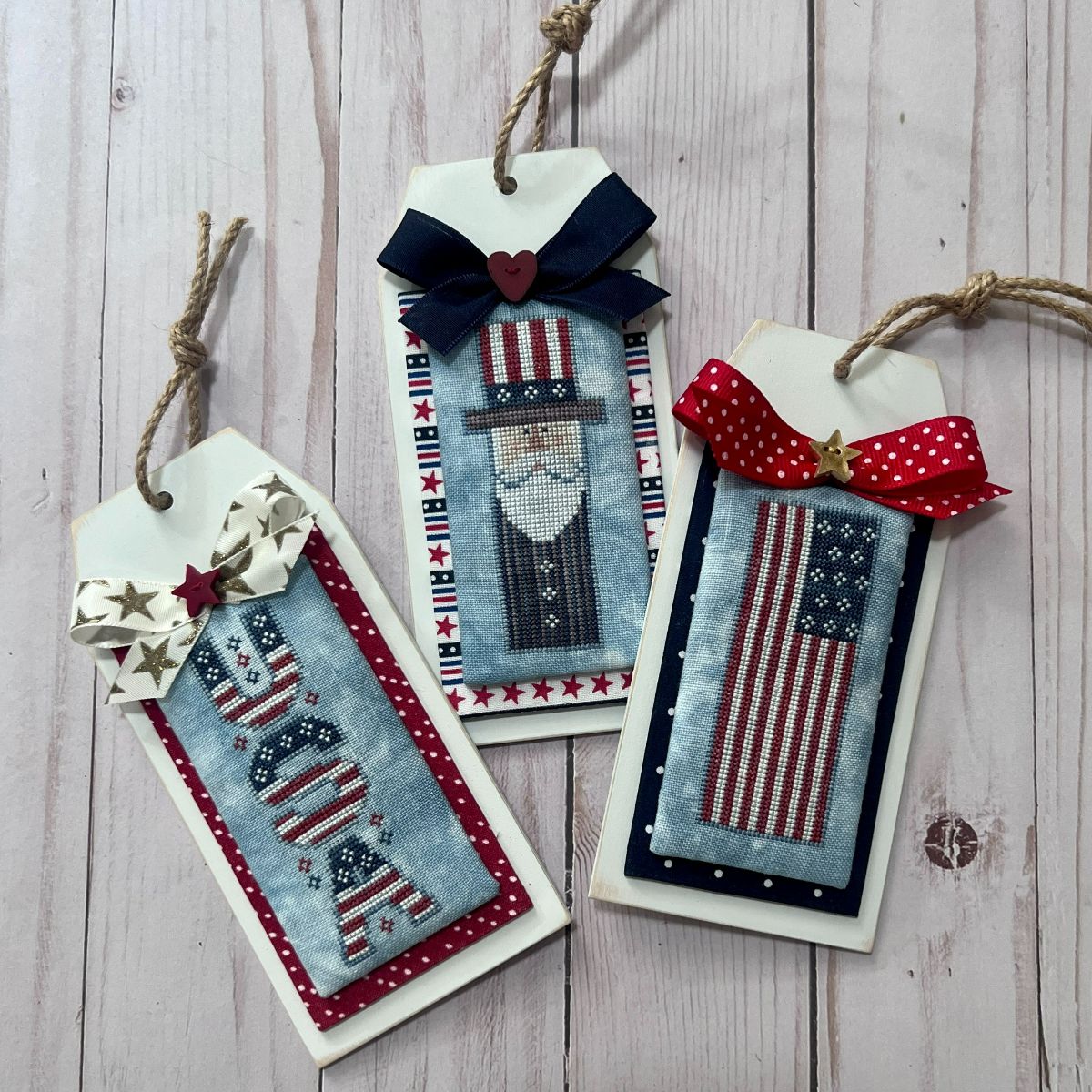Patriotic Tags- Cross Stitch Pattern