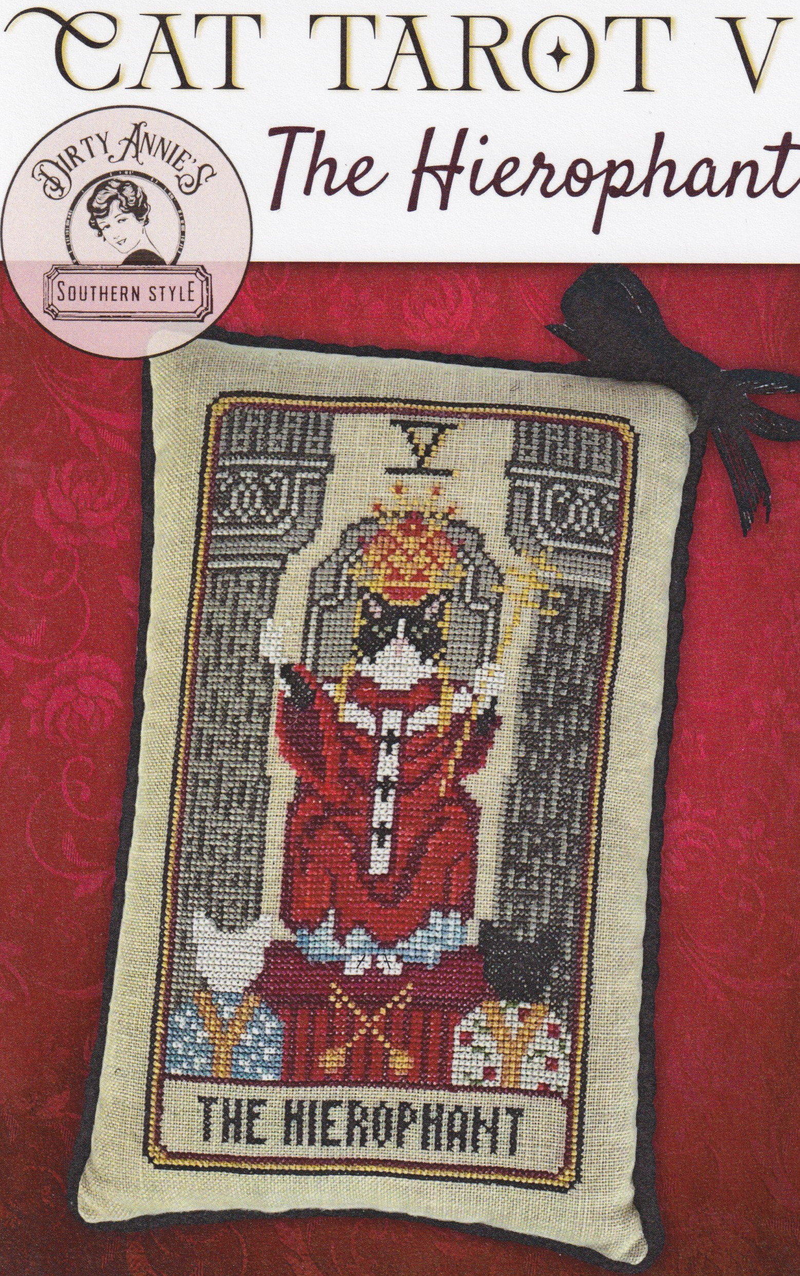 Cat Tarot V - The Hierophant - Cross Stitch Pattern