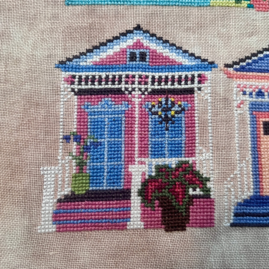Garden District - Pink Pied -a'-Terre - Cross Stitch Pattern